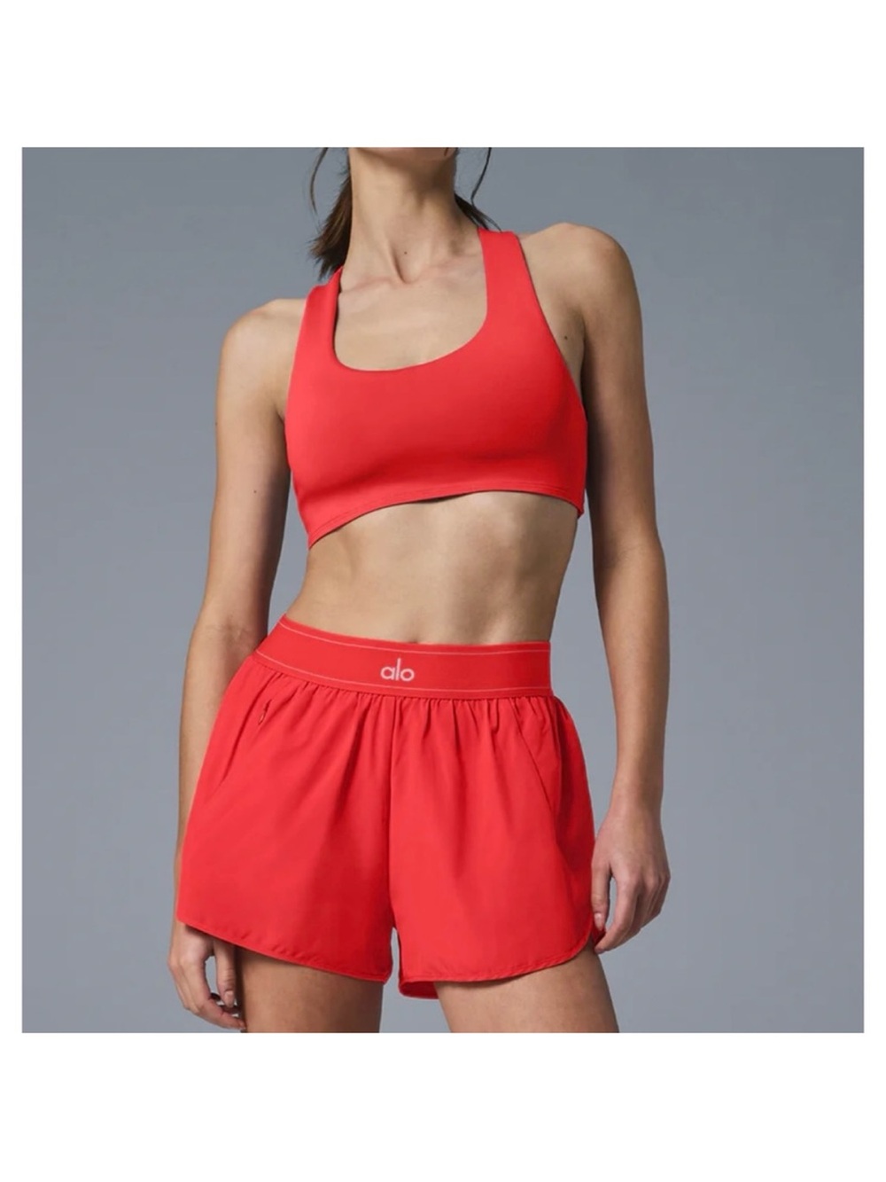ALO Yoga red match point shorts